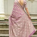 Unequalled Light Purple Lucknowi Silk Saree With Engrossing Blouse Piece