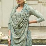 Twirling Sea Green Lucknowi Silk Saree With Outstanding Blouse Piece