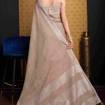 Moiety Brown Cotton Silk Saree With Resonant Blouse Piece