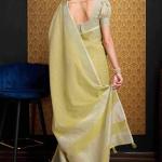 Super extravagant Mustard Cotton Silk Saree With Marvellous Blouse Piece