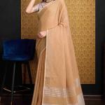 Seraphic Peach Cotton Silk Saree With Preferable Blouse Piece