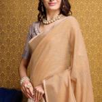 Seraphic Peach Cotton Silk Saree With Preferable Blouse Piece