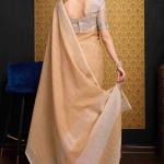 Seraphic Peach Cotton Silk Saree With Preferable Blouse Piece