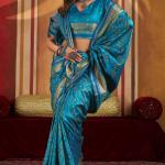 Transcendent Firozi Patola Silk Saree with Elegant Blouse Piece