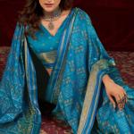 Transcendent Firozi Patola Silk Saree with Elegant Blouse Piece