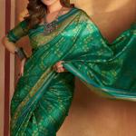 Gratifying Green Patola Silk Saree with Serendipity Blouse Piece