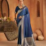 Murmurous Blue Pure Banarasi Silk Saree With Amazing Blouse Piece