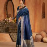 Murmurous Blue Pure Banarasi Silk Saree With Amazing Blouse Piece