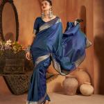 Murmurous Blue Pure Banarasi Silk Saree With Amazing Blouse Piece