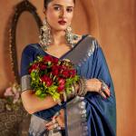 Murmurous Blue Pure Banarasi Silk Saree With Amazing Blouse Piece
