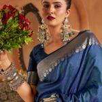 Murmurous Blue Pure Banarasi Silk Saree With Amazing Blouse Piece