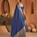 Murmurous Blue Pure Banarasi Silk Saree With Amazing Blouse Piece