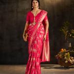 Sumptuous Dark Pink Pure Banarasi Silk Saree With Staggering Blouse Piece