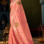 Fugacious Peach Cotton Silk Saree With Sophisticated Blouse Piece
