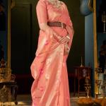 Fugacious Peach Cotton Silk Saree With Sophisticated Blouse Piece