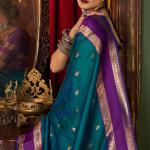 Grandiose Rama Pure Zari Weaving Banarasi Silk Saree With Stunner Blouse Piece
