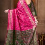 Fugacious Dark Pink Paithani Silk Saree With Nectarous Blouse Piece