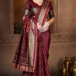 Glittering Maroon Paithani Silk Saree With Murmurous Blouse Piece