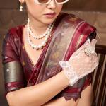 Glittering Maroon Paithani Silk Saree With Murmurous Blouse Piece