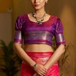 Mesmerising Dark Pink Pure Zari Weaving Banarasi Silk Saree With Enigmatic Blouse Piece