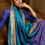 Ravishing Firozi Pure Zari Weaving Banarasi Silk Saree With Delightful Blouse Piece