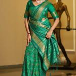 Rhapsodic Green Pure Zari Weaving Banarasi Silk Saree With Ethereal Blouse Piece