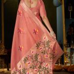 Extraordinary Peach Cotton Silk Saree With Glittering Blouse Piece