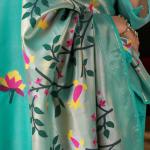 Elision Turquoise Cotton Silk Saree With Nemesis Blouse Piece