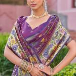 Scrupulous Purple Paithani Silk Saree With Skinny Blouse Piece