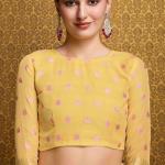 Elegant Yellow Cotton Silk Saree With Mesmeric Blouse Piece