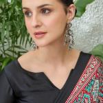Enthralling Maroon Ajrakh Printed Semi Modal Silk Saree With Demesne Blouse Piece