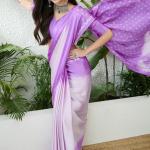 Scrupulous Lavender Digital Printed Satin Silk Saree With Cynosure Blouse Piece
