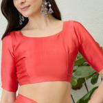 Smart Pink Digital Printed Satin Silk Saree With Whimsical Blouse Piece