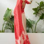 Smart Pink Digital Printed Satin Silk Saree With Whimsical Blouse Piece