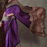 Rhapsody Royal Purple Ajrakh Printed Semi Modal Silk Saree With Proficient Blouse Piece
