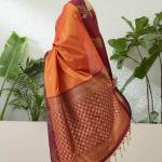 Supernal Orange Pure Zari Weaving Banarasi Silk Saree With Evocative Blouse Piece