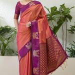 Elaborate Pink Pure Zari Weaving Banarasi Silk Saree With Innovative Blouse Piece