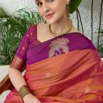 Elaborate Pink Pure Zari Weaving Banarasi Silk Saree With Innovative Blouse Piece