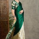 Sempiternal Dark Green Digital Printed Satin Silk Saree With Inimitable Blouse Piece