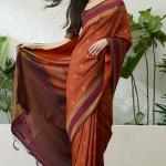 Seraphic Orange Pure Zari Weaving Banarasi Silk Saree With Enamoring Blouse Piece