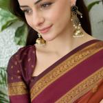 Seraphic Orange Pure Zari Weaving Banarasi Silk Saree With Enamoring Blouse Piece