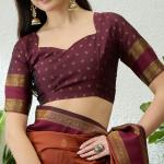 Seraphic Orange Pure Zari Weaving Banarasi Silk Saree With Enamoring Blouse Piece
