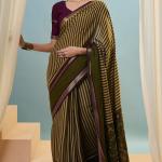 Felicitous Green Printed Cotton Silk Saree With Eye-catching Blouse Piece