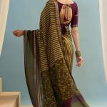 Felicitous Green Printed Cotton Silk Saree With Eye-catching Blouse Piece