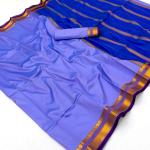 Susurrous Lavender Soft Silk Saree With Nectarous Blouse Piece