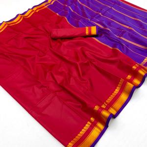 Winsome Red Soft Silk Saree With Confounding Blouse Piece