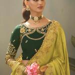 Snappy Green Fancy Silk Embroidery Work Saree With Embroidery Work Blouse Piece