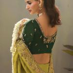 Snappy Green Fancy Silk Embroidery Work Saree With Embroidery Work Blouse Piece
