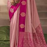 Splendiferous Baby Pink Banarasi Satin Silk Saree With Prodigal Blouse
