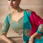 Nectarous Dark Pink Banarasi Satin Silk Saree With Blooming Blouse